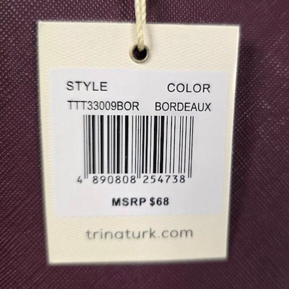 NWT Bordeaux Color Trina Turk Tote/Shoulder Bag w/ Coin Purse attached - Picture 13 of 15